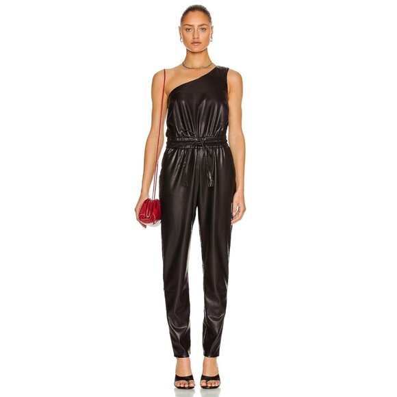MOTHER The Landslide Hover Jumpsuit in Wax On, Wax Off Black - Picture 1 of 4